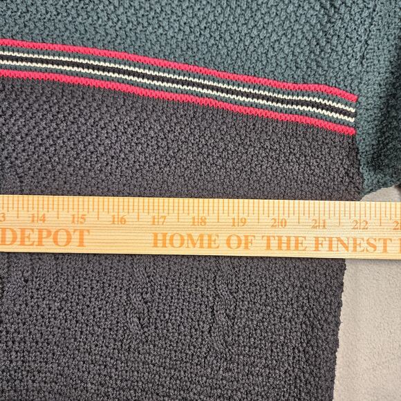 Vtg Jantzen Sweater Mens Large Green Black Colorblock Pullover Holiday USA - Picture 13 of 15